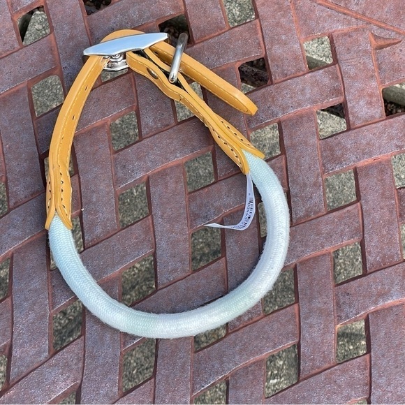 NWT Youly Faux Leather & Rope Tie Dye Dog Collar Size Medium 15”-18” - Picture 4 of 15